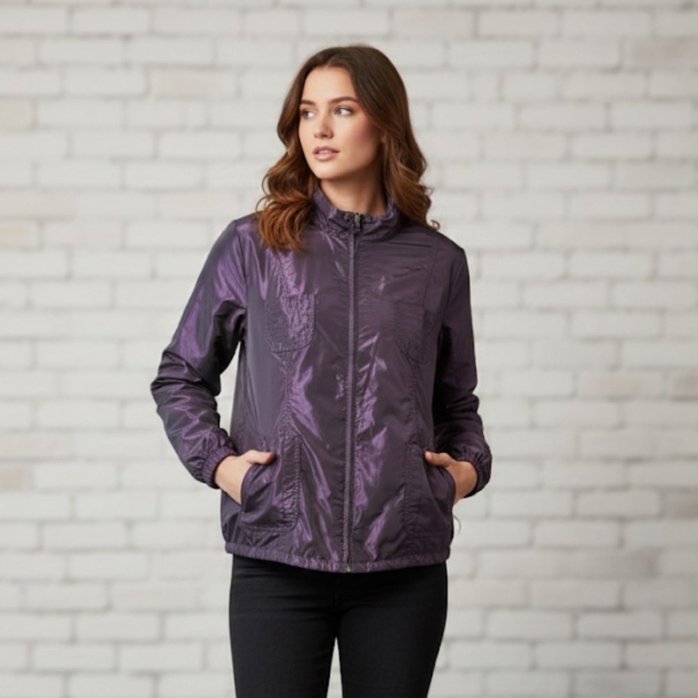 Chico's Deep Purple Bomber Jacket Size L